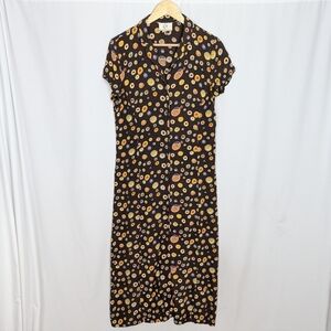 Vintage 90s ICE Button Front Midi Dress